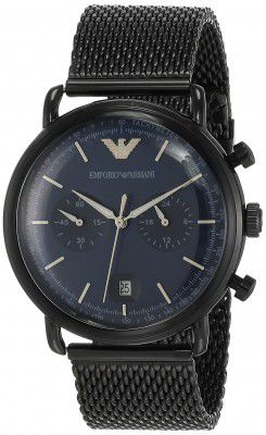 Emporio Armani Aviator Analog Black Dial Mens Watch-AR11104