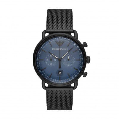 Emporio Armani Aviator Analog Blue Dial Mens Watch-AR11201