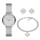 Emporio Armani Stainless Steel Womens Watch with Bracelet and Earrings - Ar80023 (White_Free Size)...
