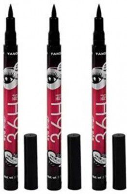 EMRIKA liquid waterproof lash eye liner pencil [pack of 3] 36 hours stay 9 g (DEEP Black)