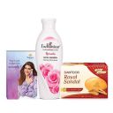 Enchanteur Romantic Hand and Body Lotion,100ml + Yardley Perfume,10ml + Santoor Royal Sandal Soap, 75g...