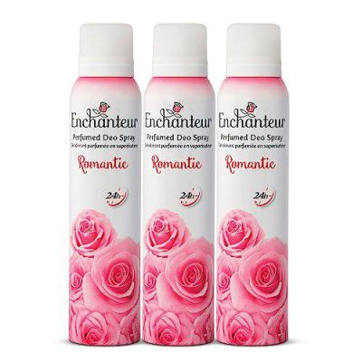Enchanteur Romantic Perfumed Deo Spray for Women | 150ml (Pack of 3)