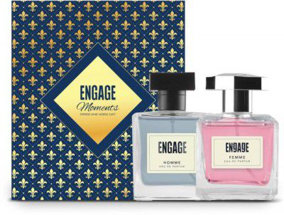 Engage Gift Set Moments Unisex Perfume, Long Lasting Fragrance Pack of 2 Wedding Hamper Eau de Parfum - 200 ml  (For Men & Women)