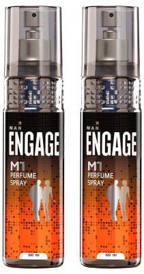 Engage M1 Perfume Spray For Men, Citrus and Woody, Skin Friendly, 120ml (Pack of 2)