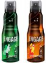 Engage Ocean Zest, Citrus & Aquatic and Spice Mystique, Woody & Leather, Skin Friendly Deodorant Spray - For Men (150 ml, Pack of 2)...