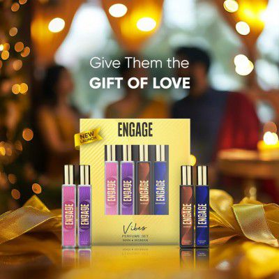 Engage Vibes Perfume Spray Set, Travel Sized, Assorted Pack, Long Lasting, Ideal Valentine Gift, Birthday Gift, 25mlX4