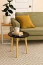 Engineered Wood Foldable Round Shaped Side Table (Black)...