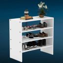 Enigmatic Woodworks 4 Shelves Shoe Rack Organizer for home , Stand for 8-16 Pairs, wooden Shoe stand Engineered Wood Collapsible Shoe Stand  (White, 4 Shelves, DIY(Do-It-Yourself))...