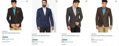 Ennoble Mens Readymade Blazers starts ₹394