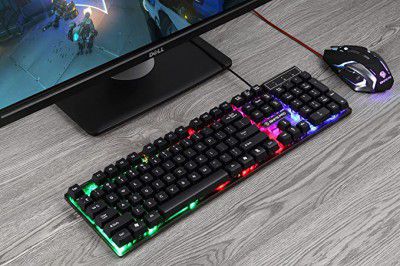 Enter Ignite Pro Gaming Mouse and Keyboard Combo with 6 Button Mouse and Rainbow backlighting