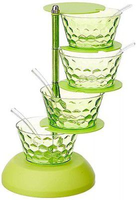 Entisia Pickle Tower Container Spice Rack - 4 Compartment Tower Spice Rack, (Multicolor)
