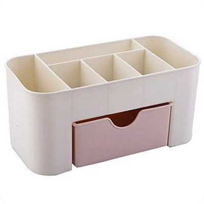 Entisia Plastic Cosmetic Storage Box - 1 Pcs Multi Functional Make Up Cosmetic Drawer Type Storage Box, Case Holder Stand for Brush, Pen, Jewelry, Lipstick, Dressing Table, Bedroom, Home (Assorted)