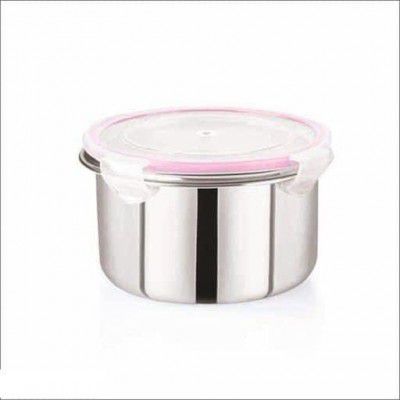 Entisia Stainless Steel Click & Seal Food Container - 1 Pcs Multipurpose Leakproof Tiffin Container Box (Capacity 700ml)