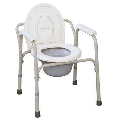 entros Adjustable and Foldable Wheel Chair and Commode Chair (Powder Coated Commode Chair) - KL810L