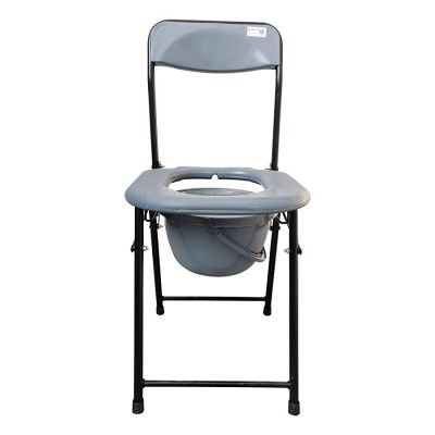 entros Oval Cut Commode & Bathing foldable Chair for Senior Citizens Patients Elder People & Pregnant Women | High Strength MS Material | Made in India - C779A