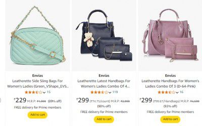 Envias Handbag's For Women Upto 93% Off | Starts At ₹199