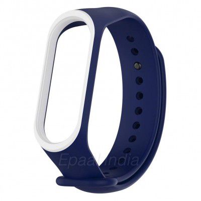 Epaal Dual Color Band Strap Compatible with Band 4/3 (Blue - White Line)