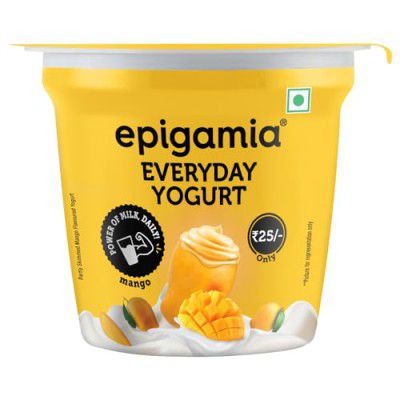 Epigamia Everyday Mango Yogurt, 75g | Real fruits | Power of milk, everyday | No Preservatives | Set texture