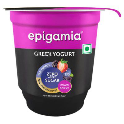 Epigamia Greek Yogurt Mixed Berries, 110 g| No Added Sugar