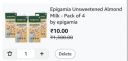 Epigamia Unsweetened Almond Milk - Pack of 4...