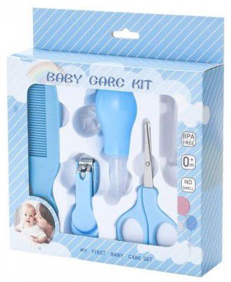 Episkey 5 In1 Baby Grooming Kit for New Born Baby, Infants, Toddlers | Portable Grooming Kit With Baby Hair Brush, Comb, Baby Nail Scissor, Baby Nail Cutter, Tweezer, Nail Filer (Blue, Pack of 1) (BAB
