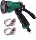 EPISKEY Garden Hose 7 Pattern High Pressure Garden Hose Nozzle Water Spray Gun With Leak Proof 2 Pcs Metal Grip Lock Gardening Washing Gun (MULTI COLOUR) (7 FUNCTION)...