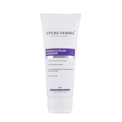 EPURE DERMA Radiance Brightening Exfoliating Cleanser With Hyaluronic Acid, Niacinamide, Glycolic Acid | 100 Ml
