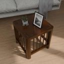 Ereteken ART Wooden End Table, Boho Side Table Carving Design, Nightstand Bedside Table (Walnut)...