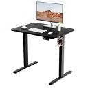 ERGOMAKER Electric Standing Desk 80x60cm (31"x23.6"), Height Adjustable Sit Stand Desk with Splice Board for Home Office, Computer Desk Memory Preset (Black Frame + Black Desktop)...