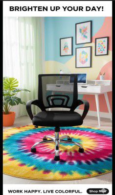 Ergonomics Black Melange Mesh Desk Chair | Lumbar Support and Adjustable Arms | Mid-Back Swivel Rolling Office Chair