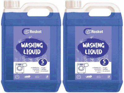 EROSKET Washing machine liquid detergent top load and front load -blue (10 ltr) Multi-Fragrance Liquid Detergent  (2 x 5000 ml)