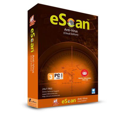 eScan 3 User 1 Year Antivirus with Cloud Security (Email Delivery – No CD)