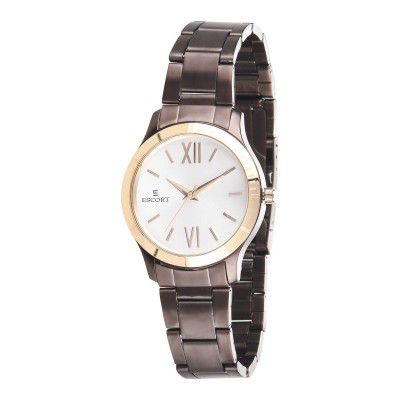 Escort Analog Silver Dial Women's Watch-E-1850-7162BRNM.2
