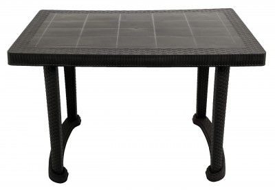Esquire Trofi Plastic Dining Table-Black, 4 Seater, Cane Matte Surface