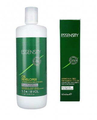 Essensity Hair Color + Essensity 18 VOL Oxydant Developer 1000 ML (No 3 , Dark Brown + Developer 1000 ML)
