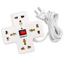 eSYSTEMS 240 volts Extension Board, 4 Multi Plug Points Universal Sockets Strip, LED Indicator with Switch, 3.6 Meters, Extension Cord - 6 AMP (OffWhite)...