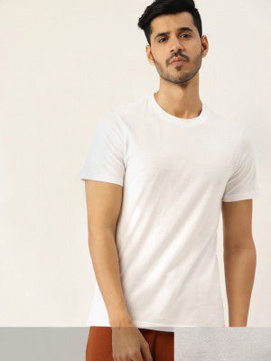 ETC Men Pack of 2 Solid Pure Cotton Lounge T-shirts