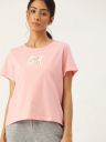 ETC Women Pink Typography Print Round Neck Lounge T-shirt...