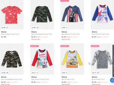 Eteenz Boys T-shirts Starts ₹71
