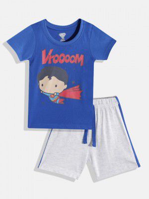 Eteenz Infant Boys Superman Print Premium Cotton T-shirt & Shorts