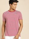 ether Men White & Maroon Striped Round Neck T-shirt...