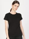 ether Women Black Solid Round Neck T-shirt...