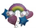 Ethnic Forest Rainbow Theme Birthday Supplies Foil Balloons - 6 Pcs Big Size Rainbow Balloons - Pastel Balloons for Birthday , Rainbow Balloons, Rainbow Theme Birthday Decorations Kids, Girls....