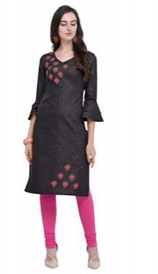 EthnicJunction Womens Cotton Embroidered Unstitched Kurta Fabric