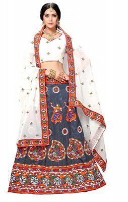 EthnicJunction Womens Silk Semi-stitched Lehenga Choli