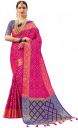 EthnicJunction Women's Woven Banarasi SIlk Blend Saree With Blouse Piece (EJ1175-1005R_Magenta)...