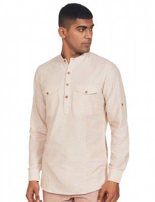 Ethnix by Raymond Mens Cotton Regular Tunic Shirt (RTHA00134-YB_Beige_96)