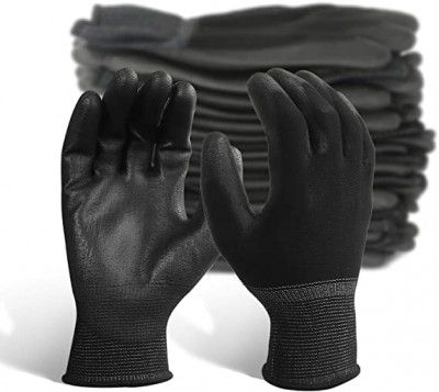 ETSHandPro Multipurpose Nylon Latex Coated Firm Grip Industrial Safety Work Cut Resistant Gloves (Free Size, 5), Pack of 1