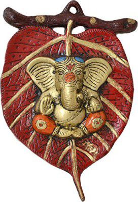 EtsiBitsi Divine Red Peepal Patta Ganesha