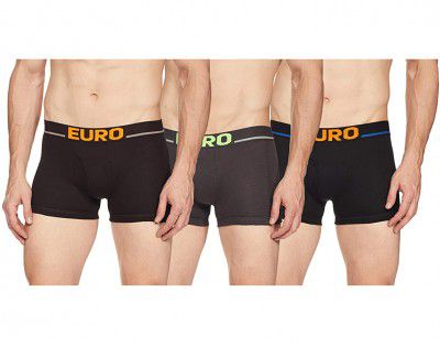 Euro Mens Solid Trunks (Pack of 3)